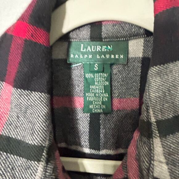 Lauren Ralph Lauren Flannel Plaid Long Sleeve Zip-Up Shacket Size Md / Lg Y2K - Picture 8 of 14